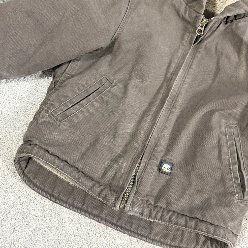 Berne Kids Boys Softstone Sherpa-Lined Hooded Coat-Bark Jacket Full Zip Brown 3T